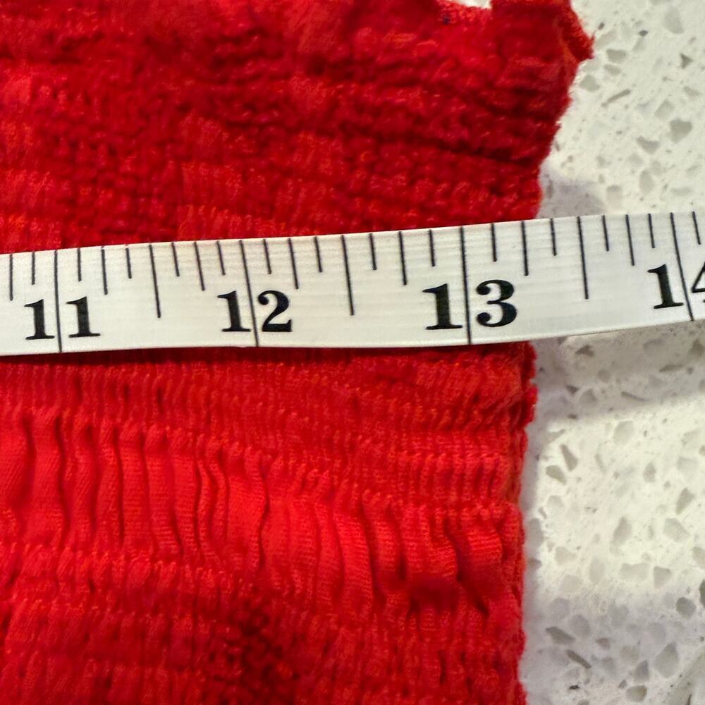 Umgee Red Smocked Cotton Maxi Dress Tiered Thick Strap Medium Resort Summer - Picture 8 of 9